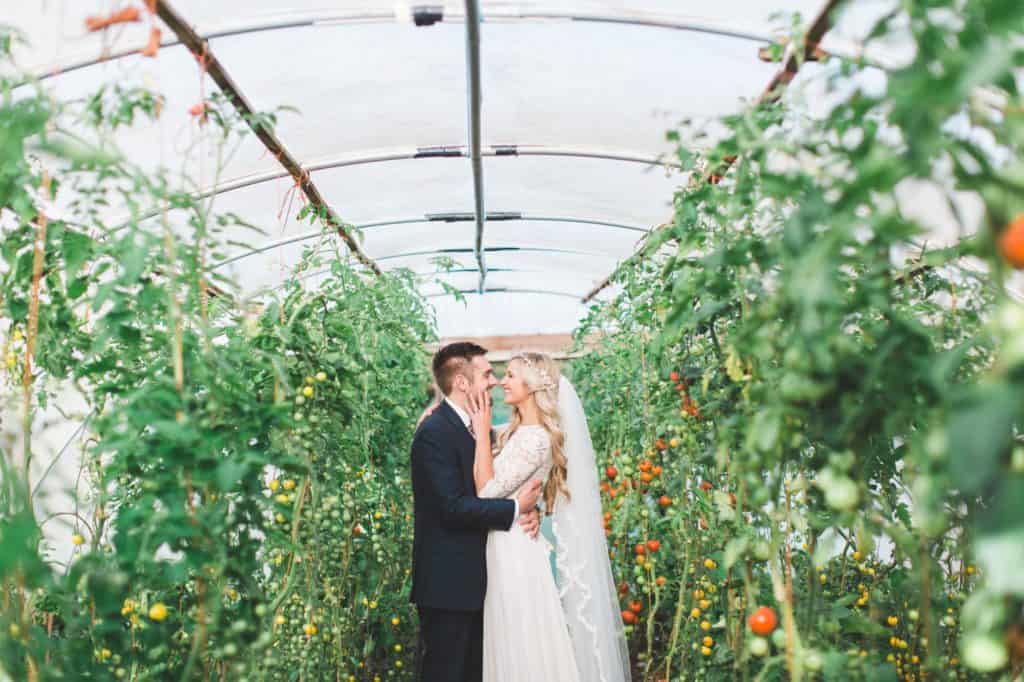 Milk Bottle Wedding Photography - rustic farm wedding greenhouse