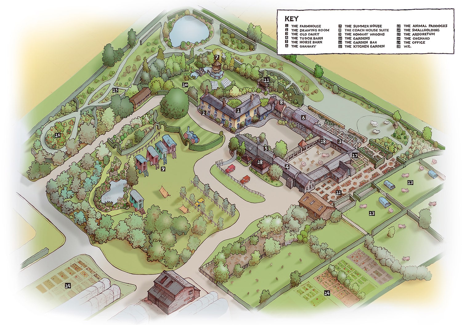South Farm Illustrated Venue Map by Richard Bowring
