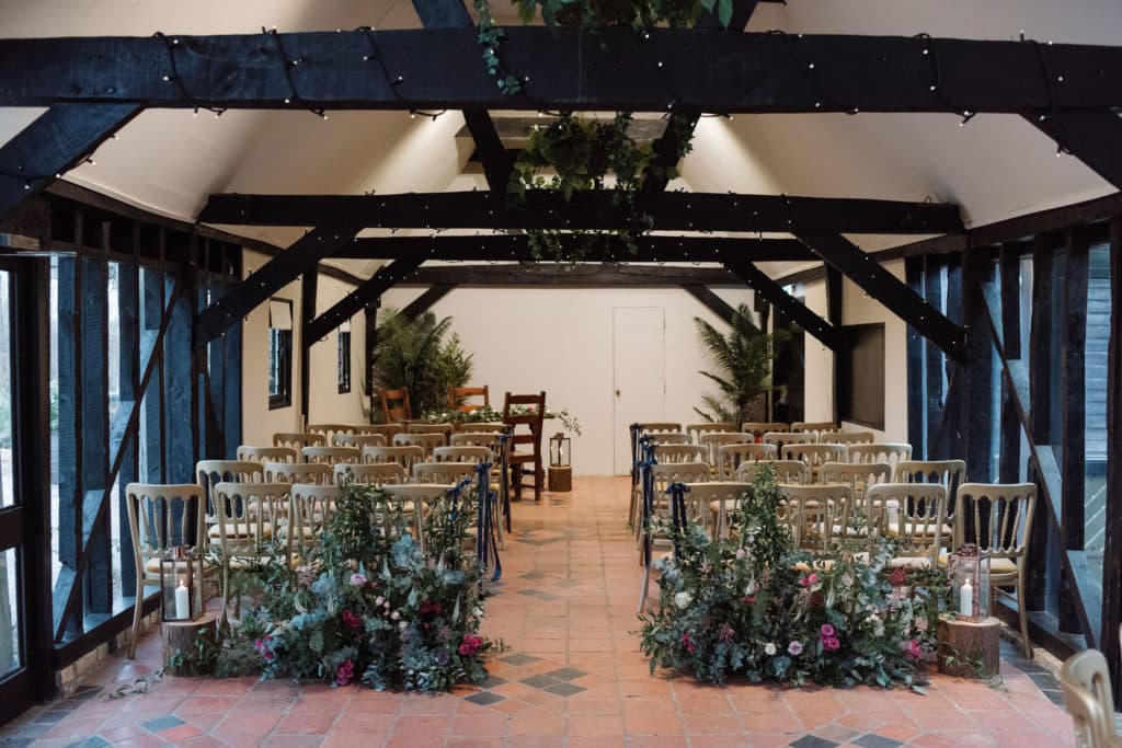 Rustic Barn wedding venue set for Ceremony