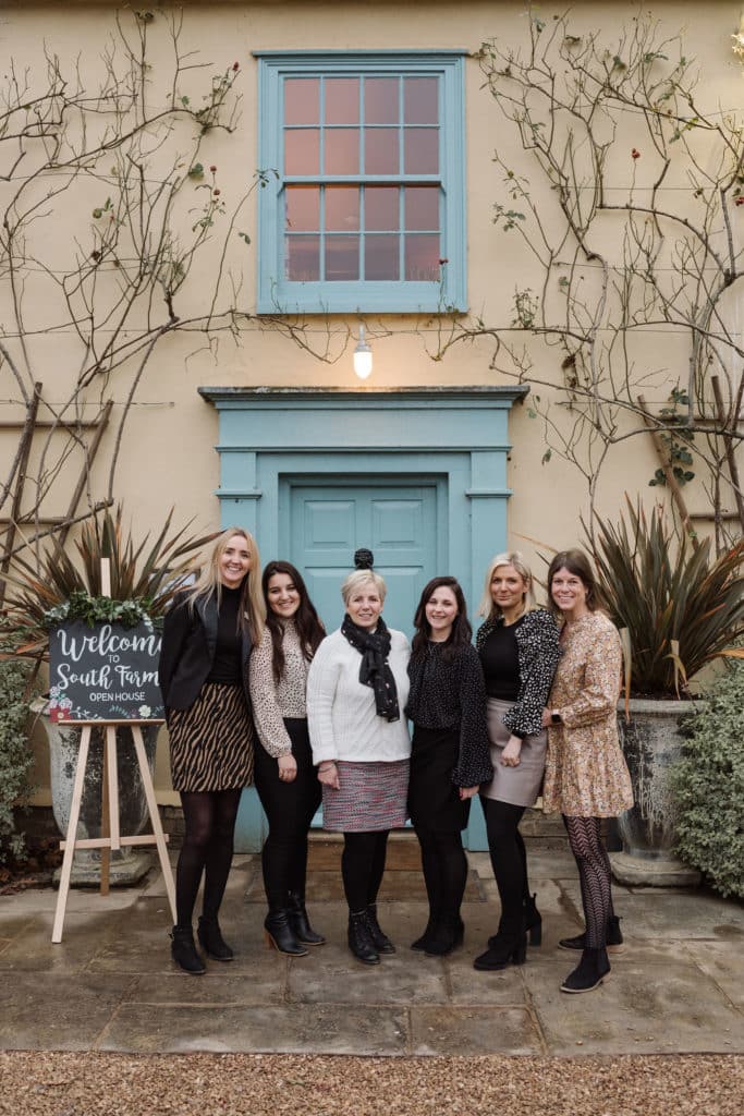 South Farms' Event Team welcoming guests to Open House at Rustic Countryside Wedding Venue 
